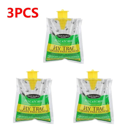 Hanging Fly Trap Bags – Non-Toxic, Water-Soluble Disposable Fly Catchers for Home & Garden