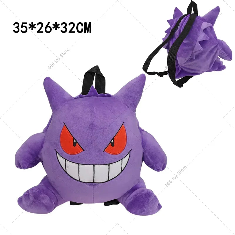 Pokémon Plush Backpack — Mimikyu, Eevee, Mew, Charmander, Gengar, Charizard, Piplup School Bag Gift for Kids & Adults