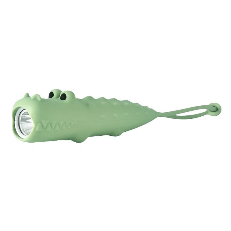 USB Rechargeable Animal LED Flashlight – Cute Soft Silicone Shark, Crocodile, Lion & Dog Portable Cartoon Lamp