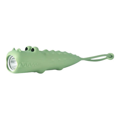 USB Rechargeable Animal LED Flashlight – Cute Soft Silicone Shark, Crocodile, Lion & Dog Portable Cartoon Lamp