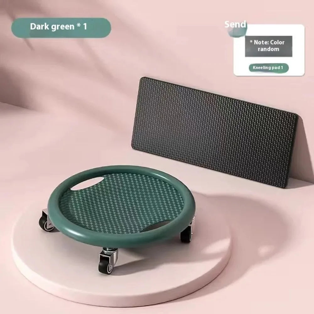 Noiseless 4-Wheel Abdominal Roller – Multifunctional Muscle Trainer with Handles for Gym & Home