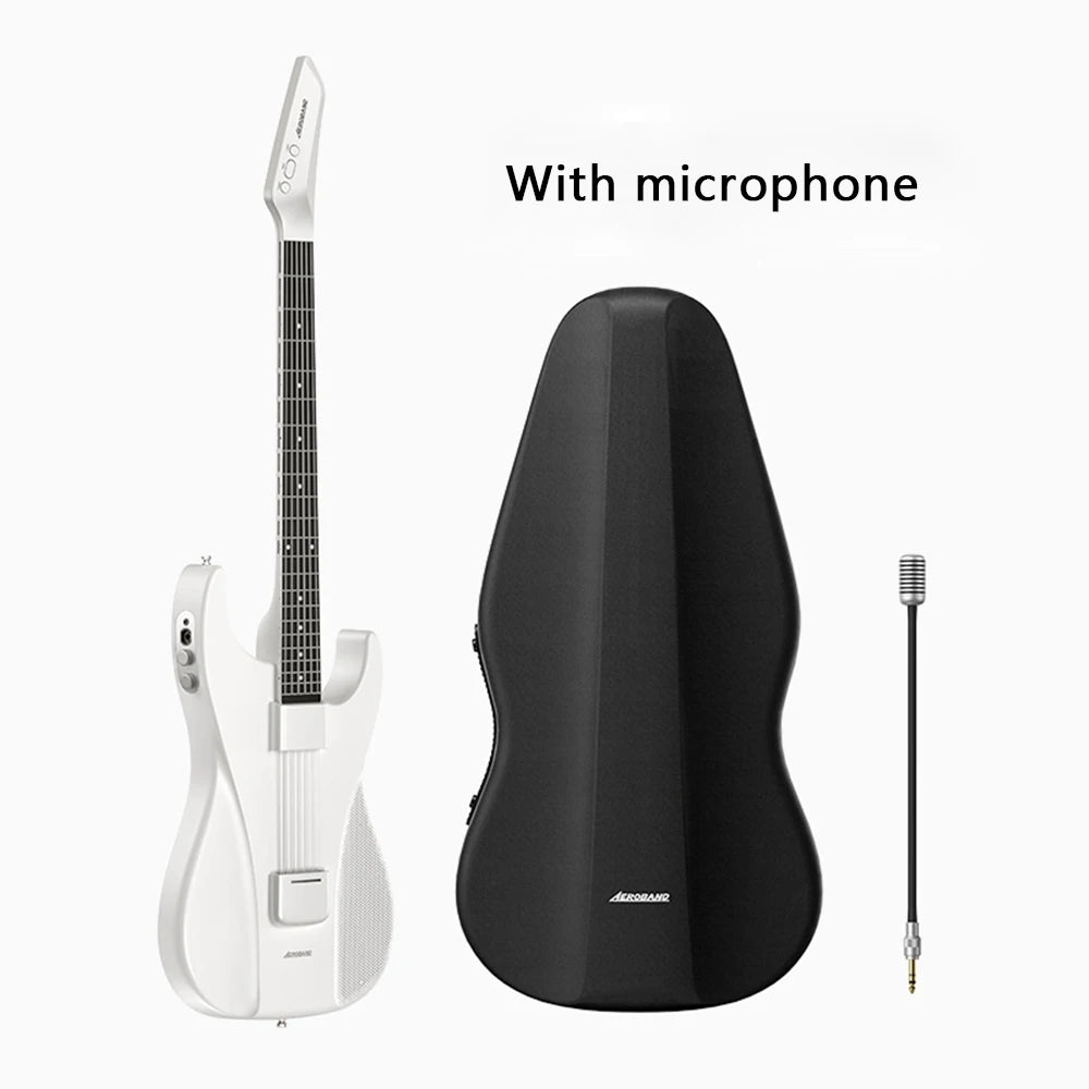 AeroBand Painless Smart Guitar - Silicone Strings, Bluetooth, 8 Sounds, USB MIDI Function, Ideal Gift for Adults