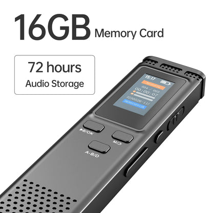 64GB/16GB/8GB Digital Voice Recorder – Voice Activated Audio Recording, Noise Reduction, MP3 Playback, 288hrs Storage