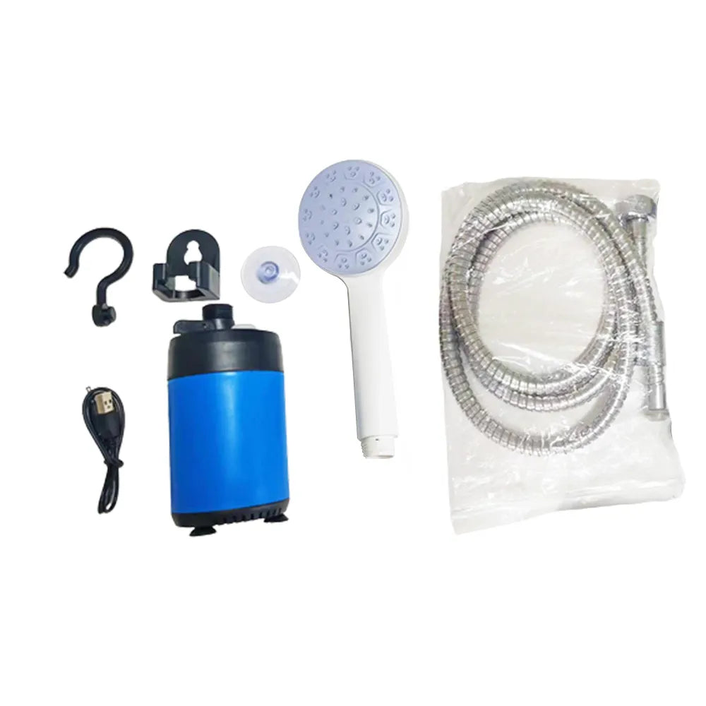 Portable Handheld Electric Camping Shower - Battery Powered, Rechargeable Compact Showerhead for Outdoor Adventures