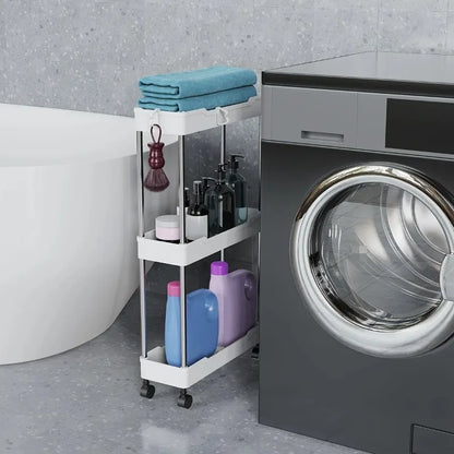 Rolling Bathroom Storage Rack: 3/4 Layer Utility Cart with Wheels - Multi-Purpose Organizer for Bathroom Storage