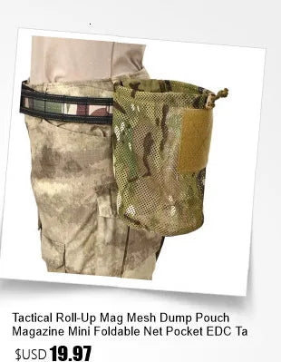 Tactical Dump Pouch – Foldable MOLLE Cummerbund Magazine Pouch, Mil-Grade Elastic Ultra-Light Roll-Up Drop Soft MAG Pouches
