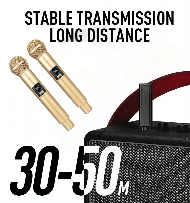 Gold 2.4GHz Wireless Handheld Microphone – Dynamic DJ Recording & Mixer Mic