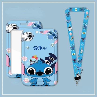 Disney Anime Stitch Badge Holder – Kawaii Card Holder Lanyard for Students, Kids, Campus Neck Strap Gift