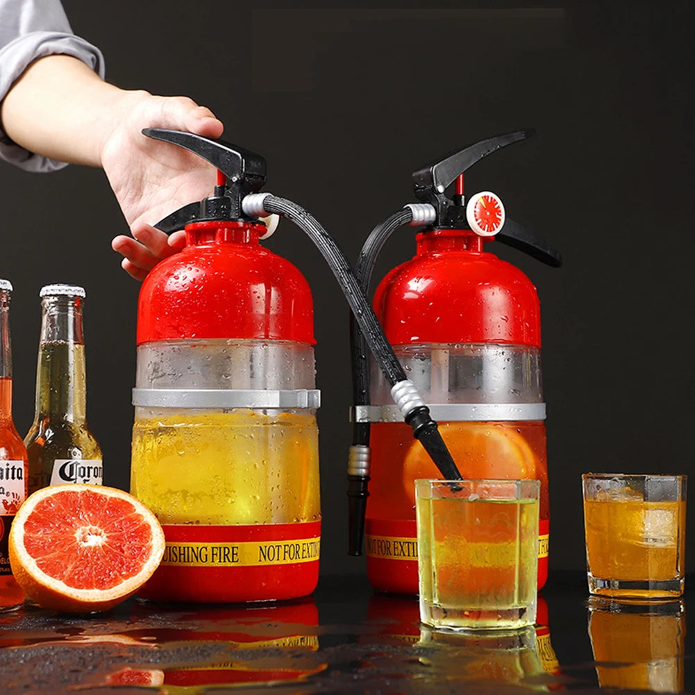1.5L Beer & Liquor Dispenser — Creative Fire Extinguisher Shape Acrylic Container, Large Capacity for Wine, Spirits & Beer