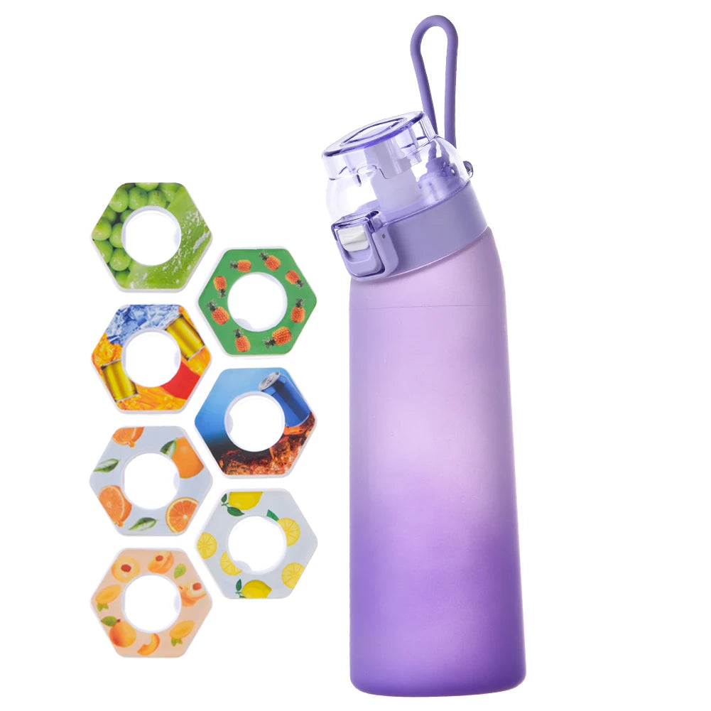 650ML Leak-Proof Fragrance Water Bottle , 7 Flavor Pods - Portable Air Water Bottle for Travel, Hiking & Climbing