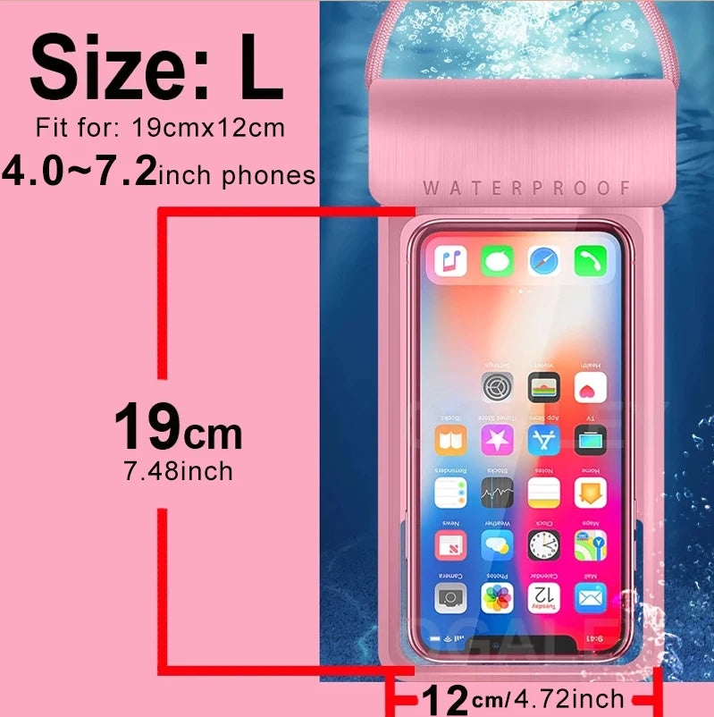IPX8 Universal Waterproof Phone Pouch – Dry Bag Case for iPhone 16/17 Pro Max, Xiaomi, Samsung