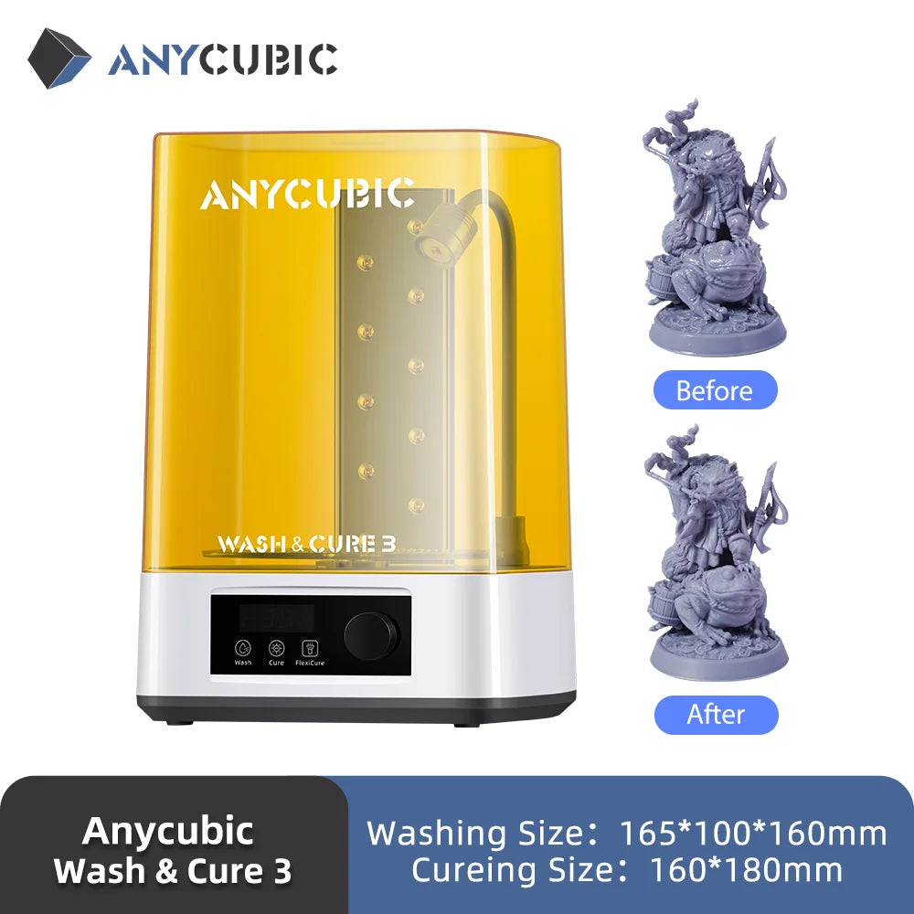 ANYCUBIC Wash & Cure Machine | 3-4L Large Volume for LCD/DLP Resin 3D Printers, Compatible with Photon Mono 2