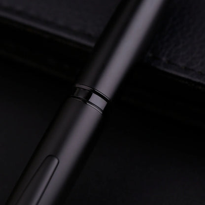 Majohn A1 Press Fountain Pen - Retractable EF Nib 0.4mm, Metal Matte Black Ink Pen with Converter, Ideal Student Gift