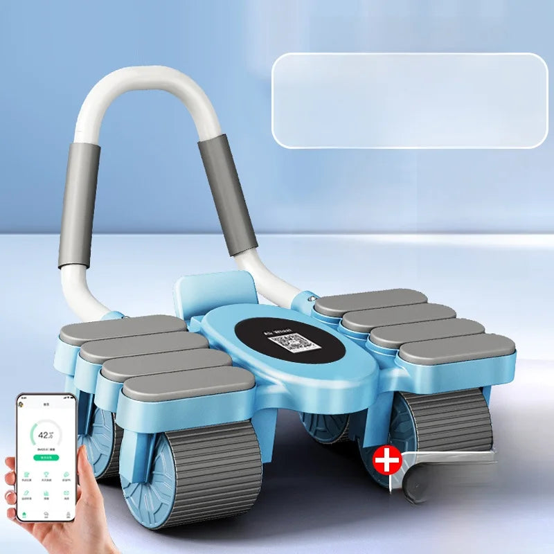 Updated Six-Wheel Eight-Knee Abdominal Wheel – PU Rebound Fitness Equipment for Home Exercise