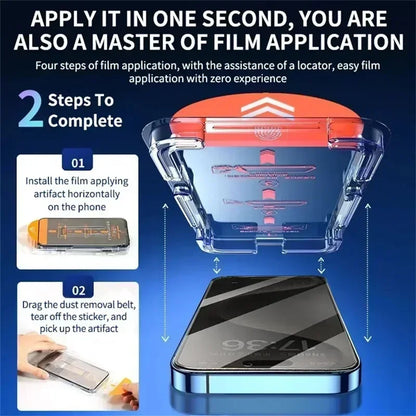 Anti-Spy Privacy Screen Protector for iPhone 11–16 Series – Dust-Free Glass for Pro Max, Mini, Plus, XS, XR, 7, 8