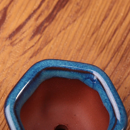 Mini Chinese Style Ceramic Bonsai Pot – Breathable Succulent Planter with Drainage Holes for Home