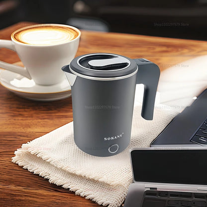 500ML Stainless Steel Portable Electric Kettle — Travel Water Boiler Pot for Hotel, Home, Kitchen, Tea, and Coffee