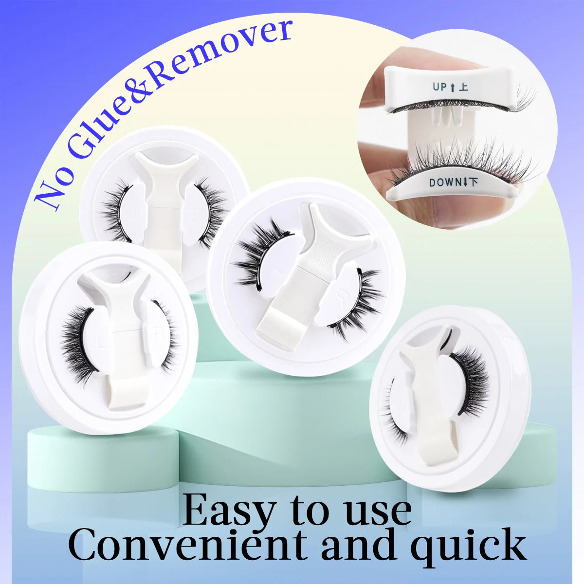 1 Pair Magnetic Eyelashes – Handmade Fluffy Faux Mink, Reusable Natural False Lashes with Magnetic Tweezers Set for Makeup   2/2