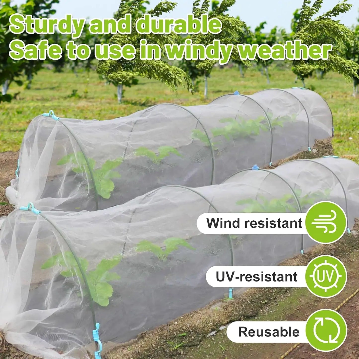 Garden Net Plant Protection Cover – Ultra-Fine 60 Mesh Insect Control Net for Vegetables, Plants, and Fruits