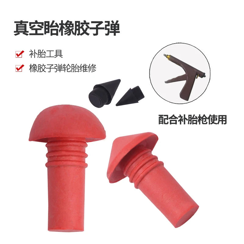 Universal Mushroom Tubeless Tire Repair Kit — Red & Black 7mm/8mm Rubber Plugs for Car Tire Repair