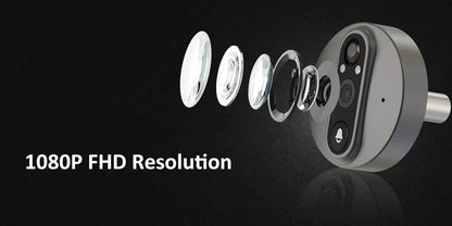 3MP Smart Life Tuya WiFi Doorbell — 1080P Peephole Camera, 5000mAh Battery, PIR Motion Sensor, IR, Alexa & Google Compatible