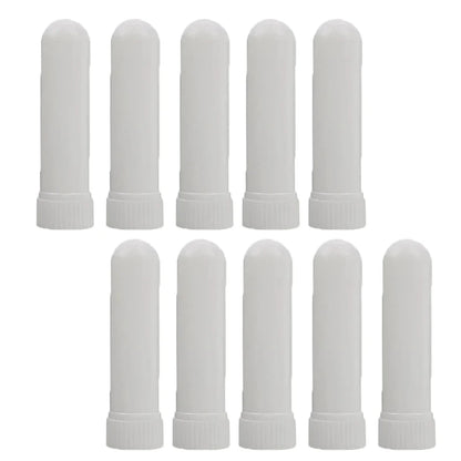 50/80/100 Sets Empty Nasal Inhaler Tubes – Portable Black & White Plastic Inhalers with Cotton Wicks for Essential Oils