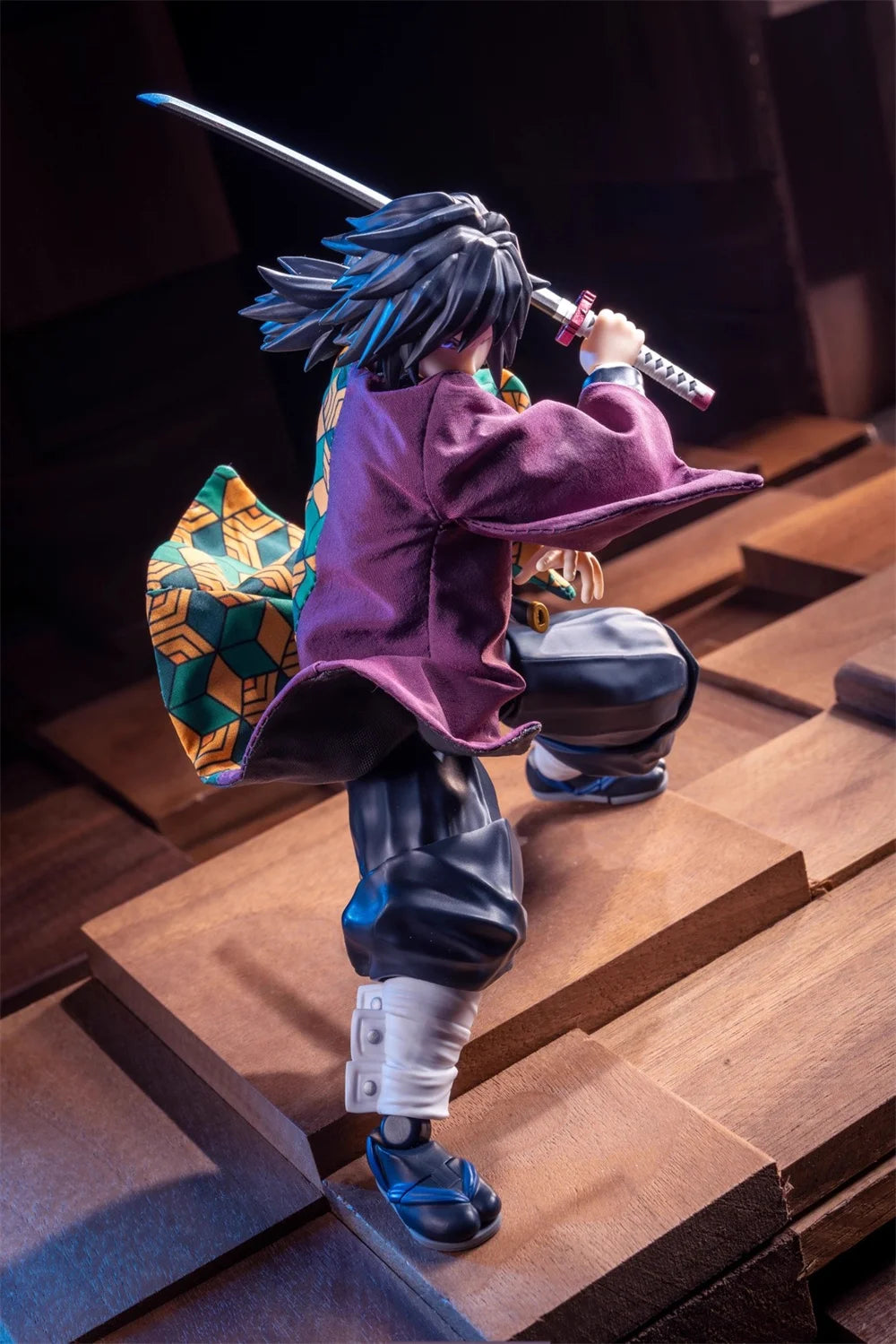 1/12 Scale Demon Slayer Action Figure – Tomioka Giyuu & Kamado Tanjirou with Grid Cloak Kimono for 6" Body Models