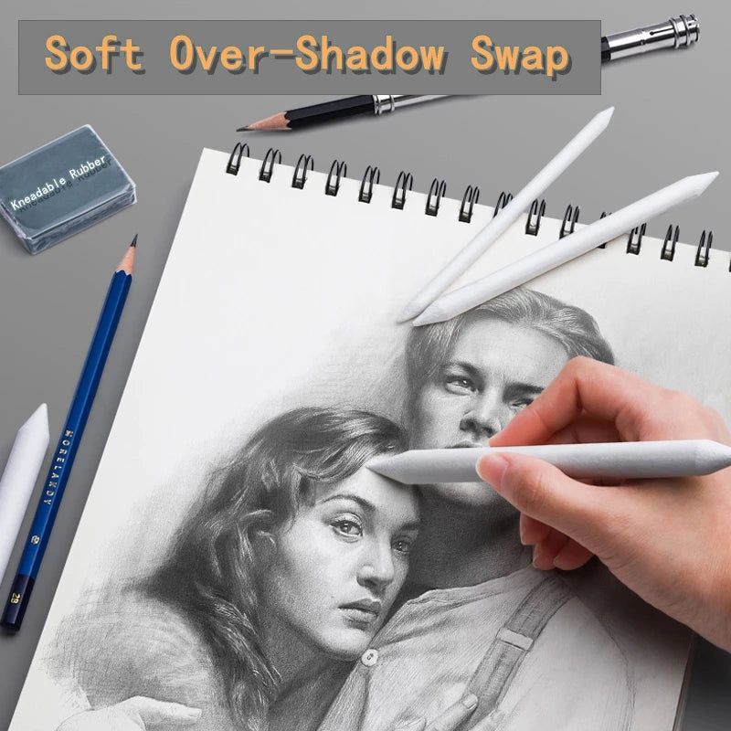 Art Blending Stumps and Tortillions Set: Paper Blenders, Sandpaper, Pencil Sharpener Pointer - Charcoal Sketch Drawing Tools for Artists