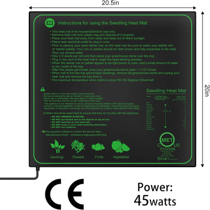 10/25/50CM Seedling Heat Mat — Indoor Plant Germination & Propagation Heating Pad with EU/US/UK Plug