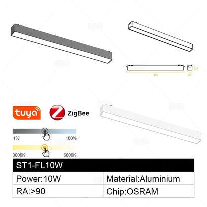 Smart Home Tuya Dimming 6mm Ultra-Thin Ceiling Mount Magnetic Track Light, 48V Slim Surface Mounted Linear Light