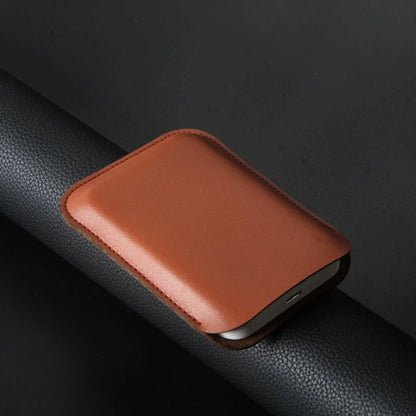 Leather Power Bank Cover Pouch: Protective Case for iPhone 13 Magsafe External Battery