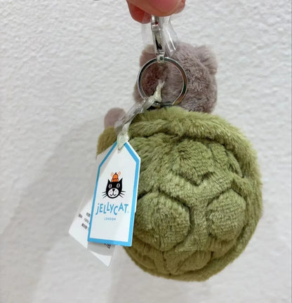 Jellycat Mr. Timmy Turtle Keychain – Cute Plush Pendant for Bags, Baby Doll Gift, Turtle Toy Key Ring
