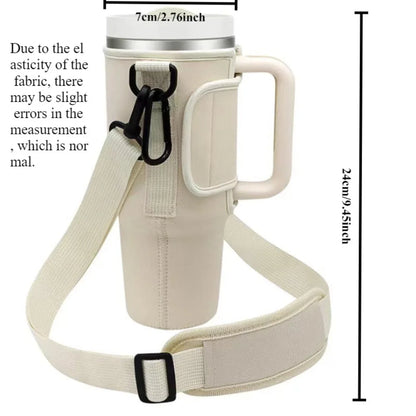 30/40Oz Water Bottle Crossbody Bag — Reusable Cooler Bag with Adjustable Shoulder Strap