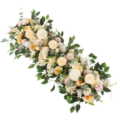 DIY Wedding Flower Wall Decoration - Silk Peonies Rose Artificial Floral Row Decor, Arch Backdrop, Arrangement Supplies ( 50/100cm )