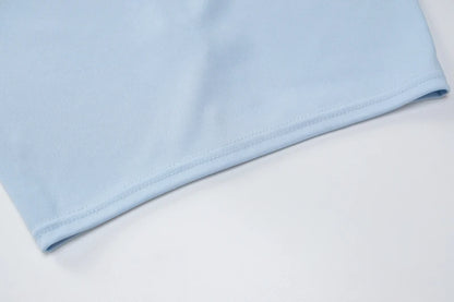 Hugcitar Solid Sleeveless Folds Tube Crop Top & Skirt Set – 2 Piece Summer Fashion Streetwear, Beach Clothing