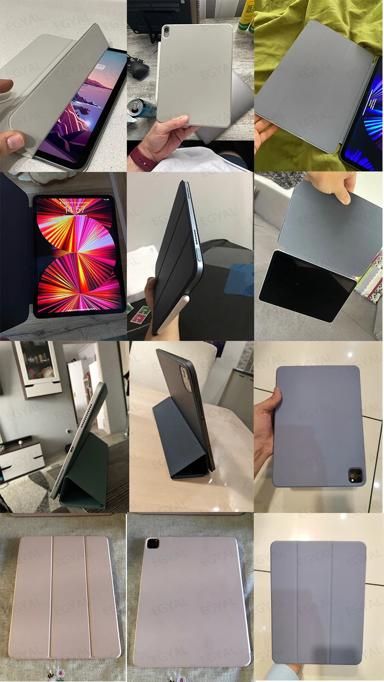 Smart Magnetic Case for iPad Pro 11 – Ultra Slim Tri-Fold Cover for iPad 10th Gen, Air 5, Pro 11 M2 (2022) with Protection Clip