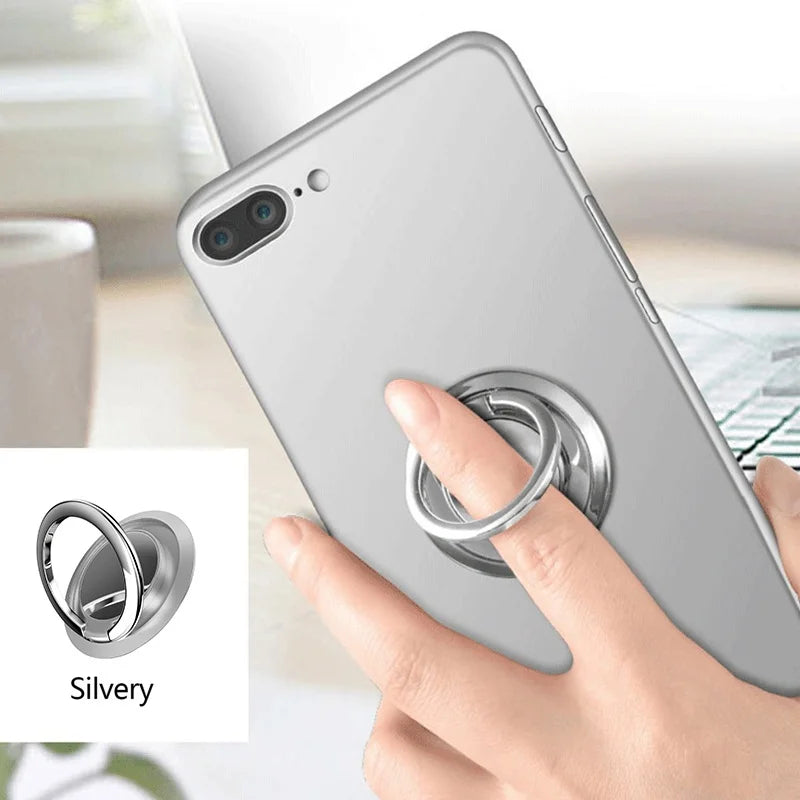 360 Rotating Finger Ring Holder Stand Grip: Magnetic Mount Phone Back Sticker Pad - Universal Bracket for Mobile Phones and Cars