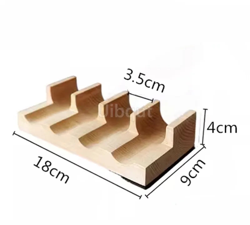 Japanese Sushi Rack – Wooden Taco & Snack Food Holder, Wood Plate Cuis ...