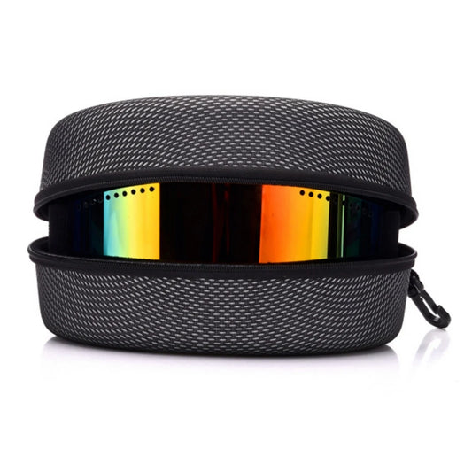 Portable EVA Ski Glasses Protector Case for Snowboard & Skiing Eyewear - Zipper Hard Box Holder (No Goggles)