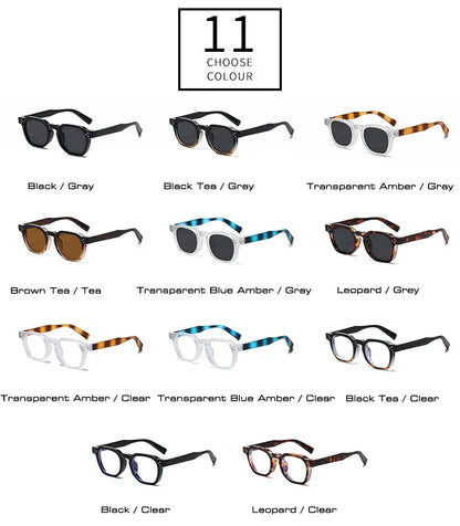 JNPCXI Vintage Rivet Oval Sunglasses – Fashion Leopard Frame Luxury Eyewear for Men & Women, Anti Blue Light Glasses