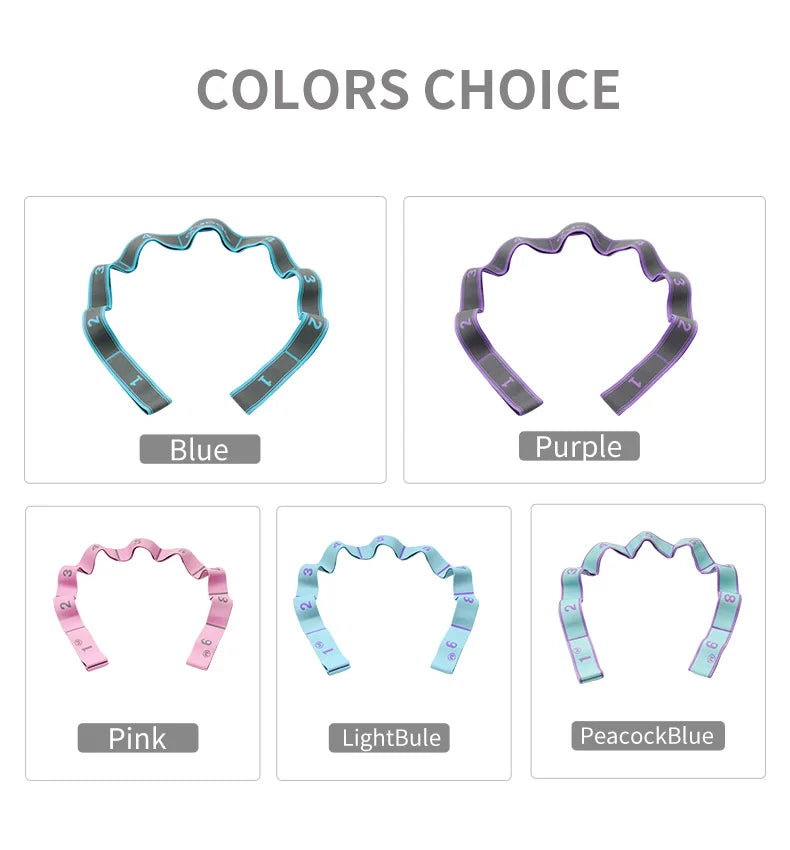 Elastic Yoga Stretching Strap with Loops – Stretch Band for Ballet, Dance, Pilates, Gymnastics, and Body Flexibility