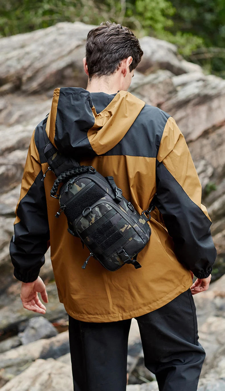 Men’s Tactical Camping Chest Bag – Outdoor MOLLE Sling Shoulder Pack for Hiking, Cycling, Fishing & Climbing