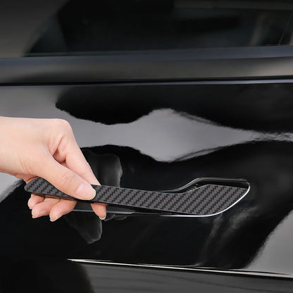Tesla Model 3 & Y Carbon Fiber ABS Door Handle Cover – Premium Durable 2024 Car Accessory Protector Sticker