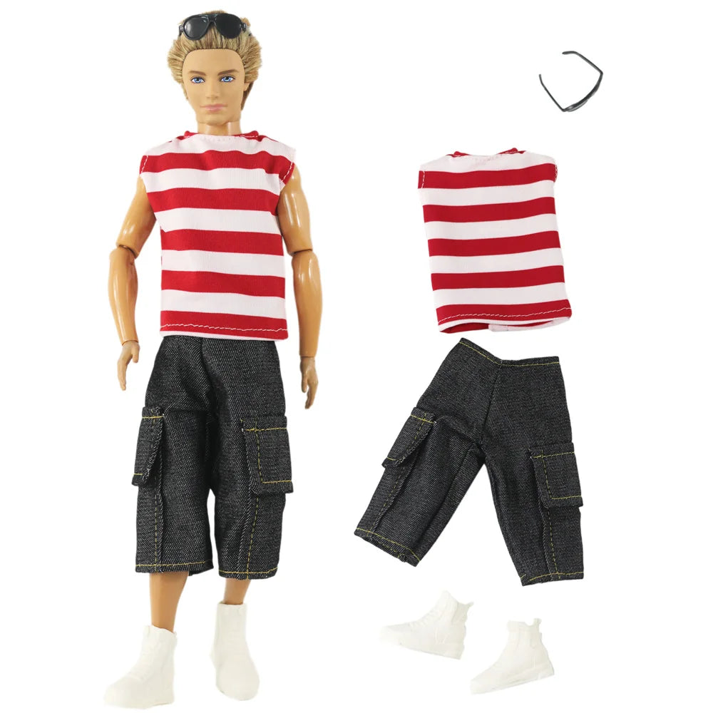 1 Set 12" Ken Doll Clothes — Leather Outfit with Multiple Styles to Choose From