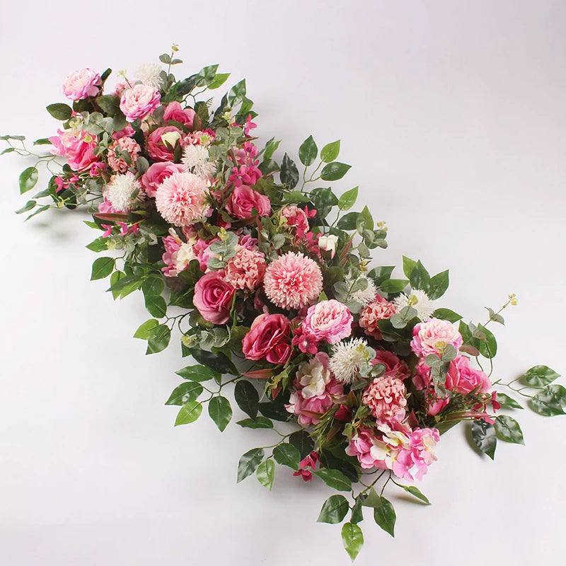 DIY Wedding Flower Wall Decoration - Silk Peonies Rose Artificial Floral Row Decor, Arch Backdrop, Arrangement Supplies ( 50/100cm )