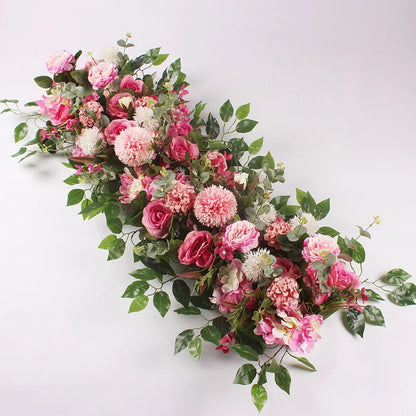 DIY Wedding Flower Wall Decoration - Silk Peonies Rose Artificial Floral Row Decor, Arch Backdrop, Arrangement Supplies ( 50/100cm )