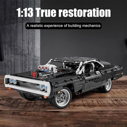 1077PCS Dodge Charger Racing Car Building Blocks – Fast and Furious Model, Assemble Bricks Toy for Kids, Boys & Adults Gifts