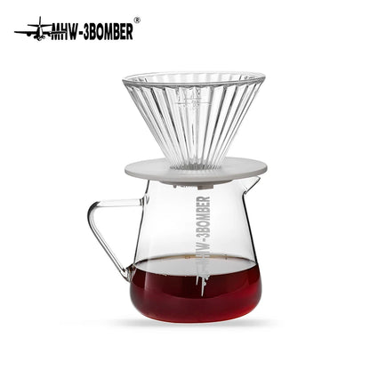 MHW-3BOMBER 500ml Glass Coffee Server — Espresso Dripper & Pour-Over Brewer Pot for Home Kitchen