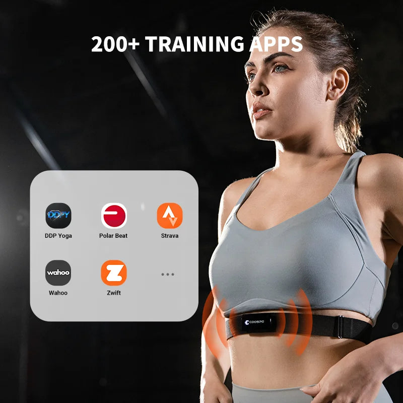 COOSPO H9Z Bluetooth Heart Rate Monitor Chest Strap — ANT+ HRM Waterproof for Garmin, Wahoo, Zwift