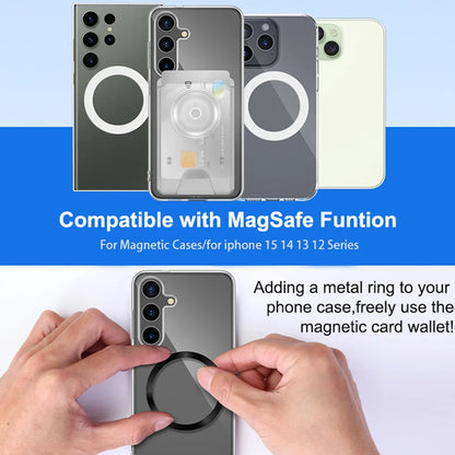 MagSafe Wallet & Magnetic Phone Card Grip Holder – 2-in-1 Stand for iPhone 15 Pro Max, 14, 13 – Compatible with Samsung & Xiaomi
